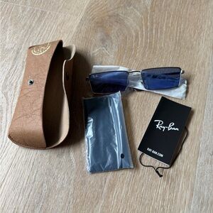 Ray-Ban Silver and Blue Sunglasses